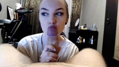 Busty babes pov give blowjob and titjob
