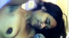 Lactating Indian Teen Sucking His Black Cock & Balls