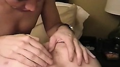 Skinny dude wears a freaky cock-ring while banging his boyfriend
