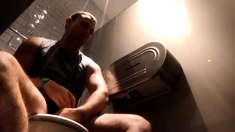 Spy Hidden Caught Wanker In Public Toilet