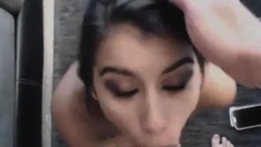 Webcam latina blowjob and with huge facial and cum show