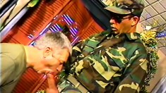 Army officers get rough and dirty on each other with some brutal anal