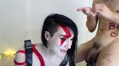 Kratos Cosplayer From God Of War Knows How To Deepthroat...